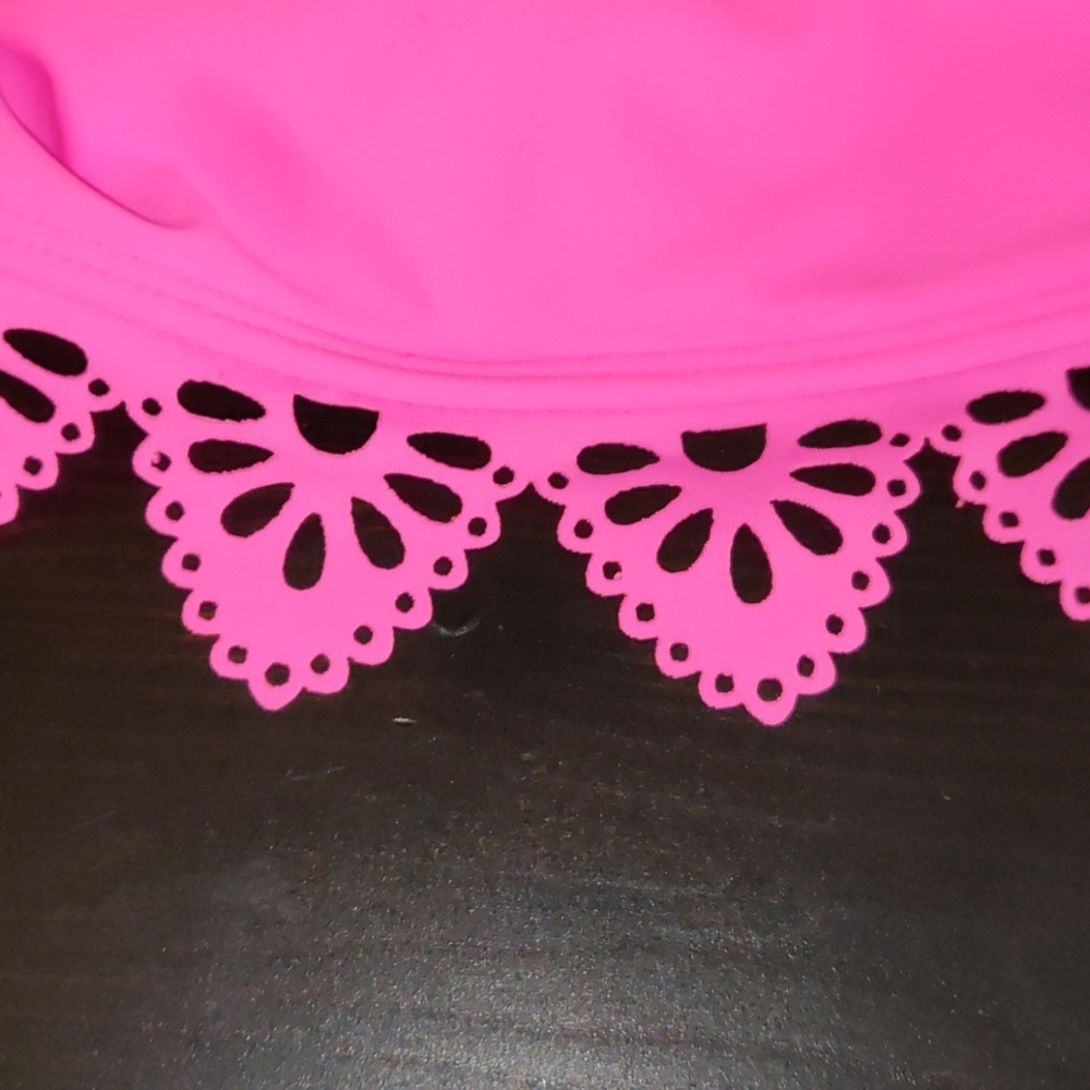 Bright Pink Ruffle Bikini, M - Picture 3 of 11